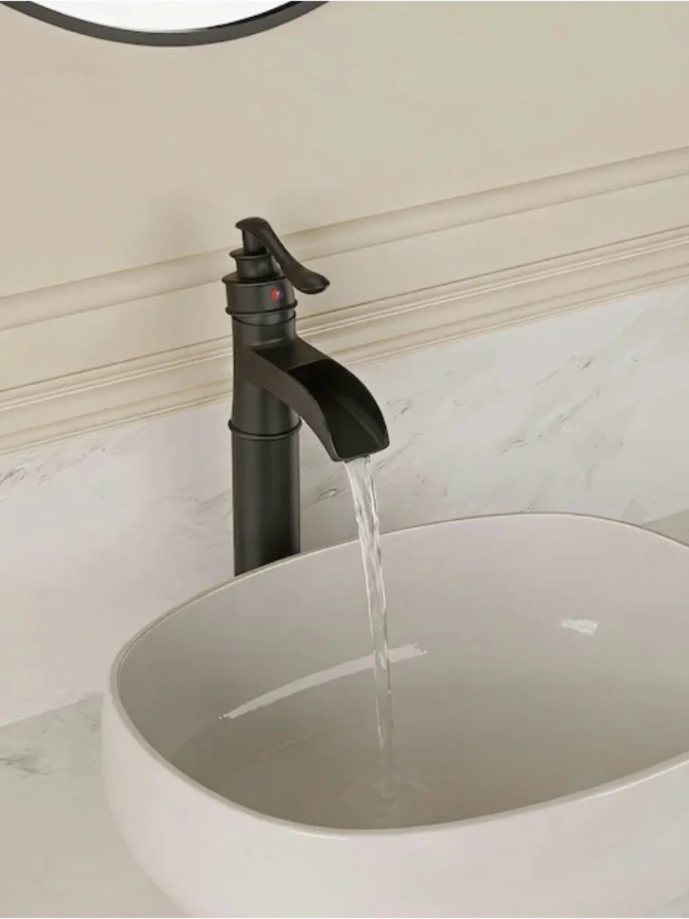New BWE Matte Black Waterfall Vessel Faucet
